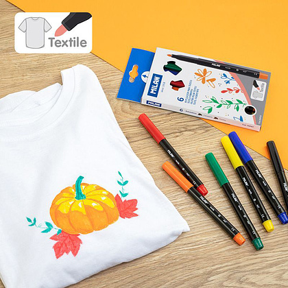 Фломастеры Milan для росписи на ткани, 6 цветов - 4