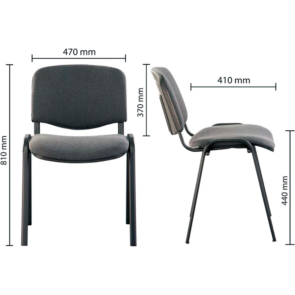 Стул для посетителей ИЗО BLACK, экокожа, черный - 2