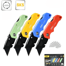 Нож строительный складной Deli YS EDL006K-4, 19 мм, трапеция, 4 шт.