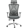 Кресло для руководителя EVOLUTION "EXO F1", ткань, сетка, алюминий, серый - 2