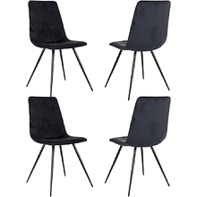 Стул Бюрократ "CH-K1_4", ткань, черный, металл, комплект 4 штуки