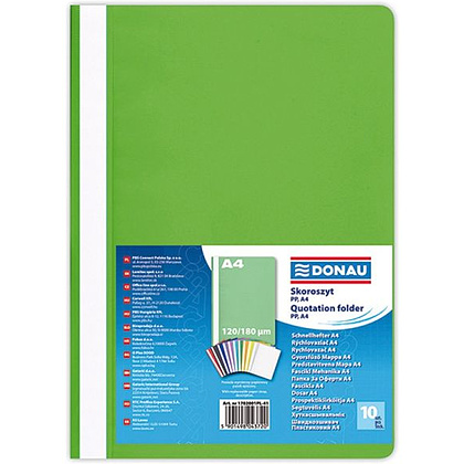 Папка-скоросшиватель "Donau", A4, светло-зеленый