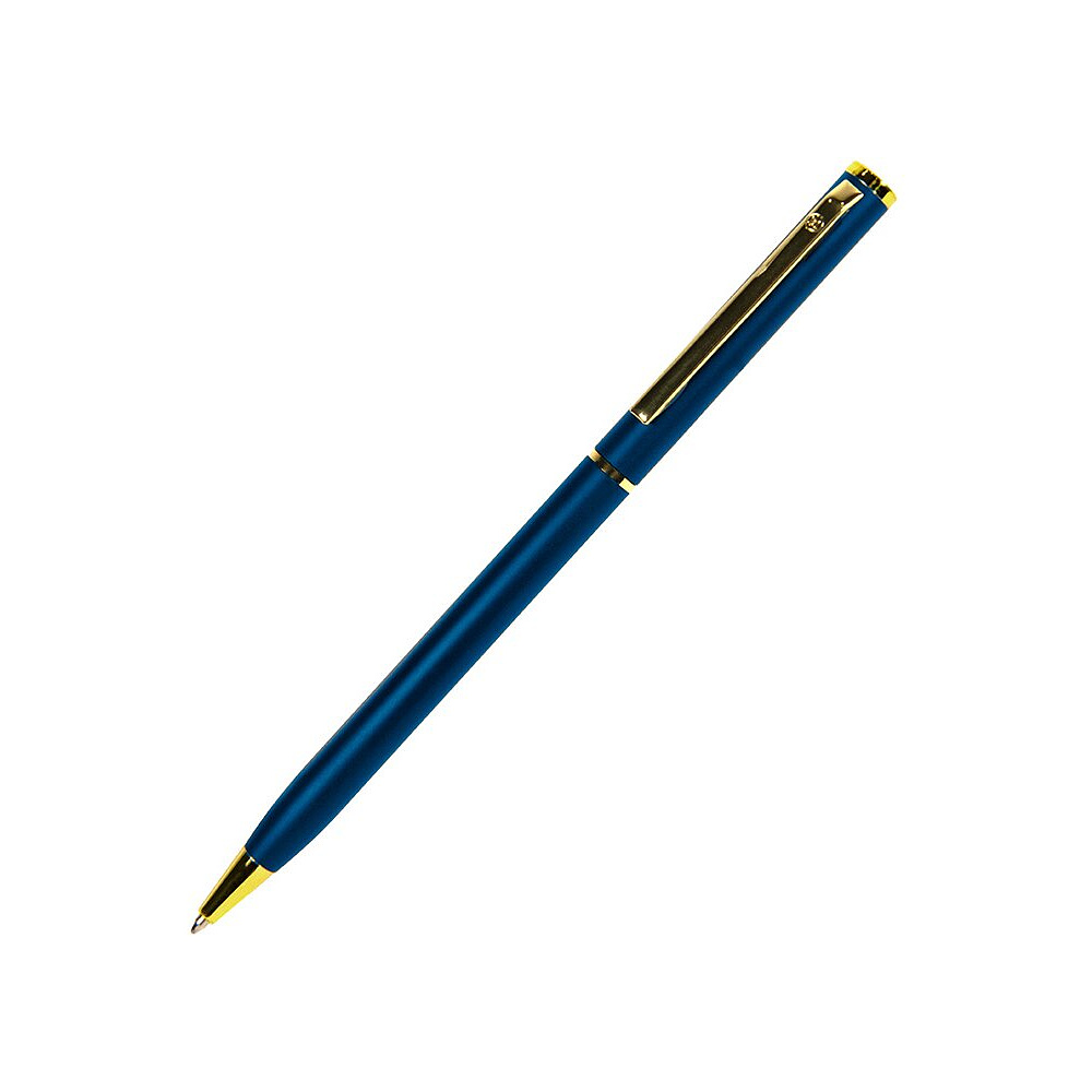 Ручка шариковая автоматическая "Slim", 1.0 мм, глянцевый сизый, золотистый, стерж. синий
