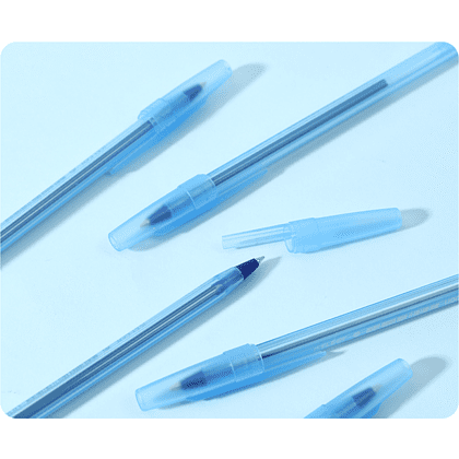 Ручка шариковая "iSelect", 0.7 мм., пластик, прозрачный синий, стерж. синий - 5