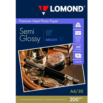 Фотобумага полуглянцевая тепло-белая для струйной фотопечати "Lomond", A6, 500 листов, 250 г/м2