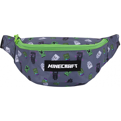 Сумка поясная "Minecraft", серый, зеленый - 2