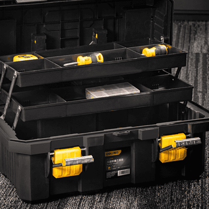 Ящик для инструмента Deli "DL432519", 445х240х230 мм, пластмасса, металлическая застежка - 4