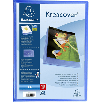 Папка с файлами "Kreacover", 20 карманов, синий