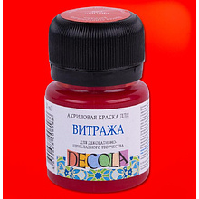 Краска акриловая для витража "Декола", 331 красная, 20 мл., банка