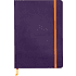 Блокнот "Rhodiarama", на резинке, А5, 80 листов, линейка, фиолетовый