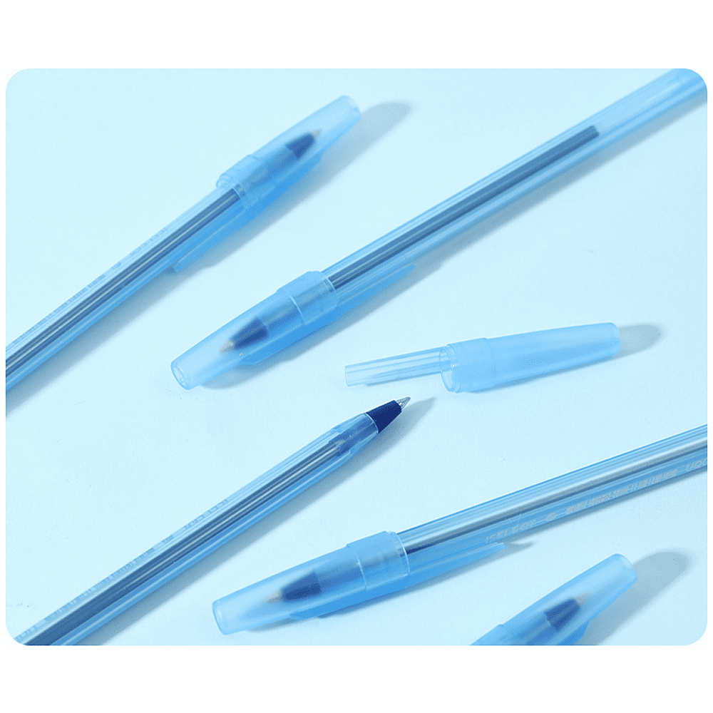 Ручка шариковая "iSelect", 0.7 мм., пластик, прозрачный синий, стерж. синий - 5