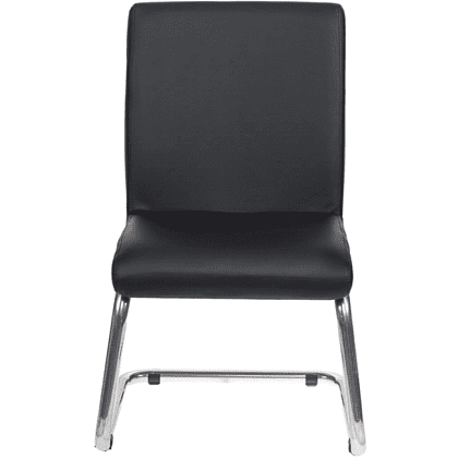 Кресло на полозьях "Бюрократ CH-250-V", экокожа, черный, металл хром - 4