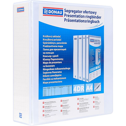 Папка на кольцах "Panorama", 4 кольца, белый, (9016597)