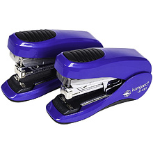 Скобосшиватель "LE-45F" + скоба, 24/6, 24/8, 26/6, 26/8, 30-40 листов, темно-синий, на 50% меньше усилий при нажатии