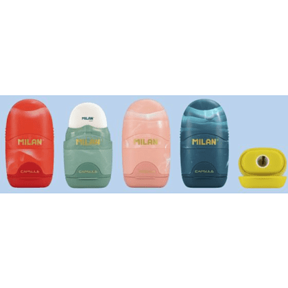 Точилка на 1 отверстие "Capsule Lava", с ластиком, ассорти - 4