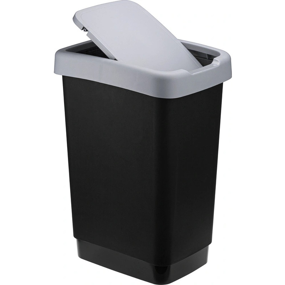 Урна для мусора IDEA, 25 л, пластик, черный, серый - 4