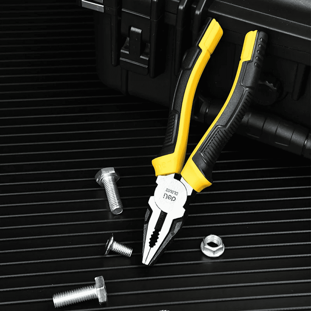 Плоскогубцы Deli YS EDL0002, 180 мм, 2-х компонентные рукоятки - 6