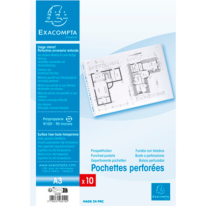 Папка-карман "Exacompta", А3, 10 шт, 100 мк, прозрачный - 4