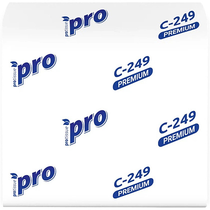 Бумага туалетная PROtissue, 250 листов, 2 слоя, Instant, 100% целлюлоза