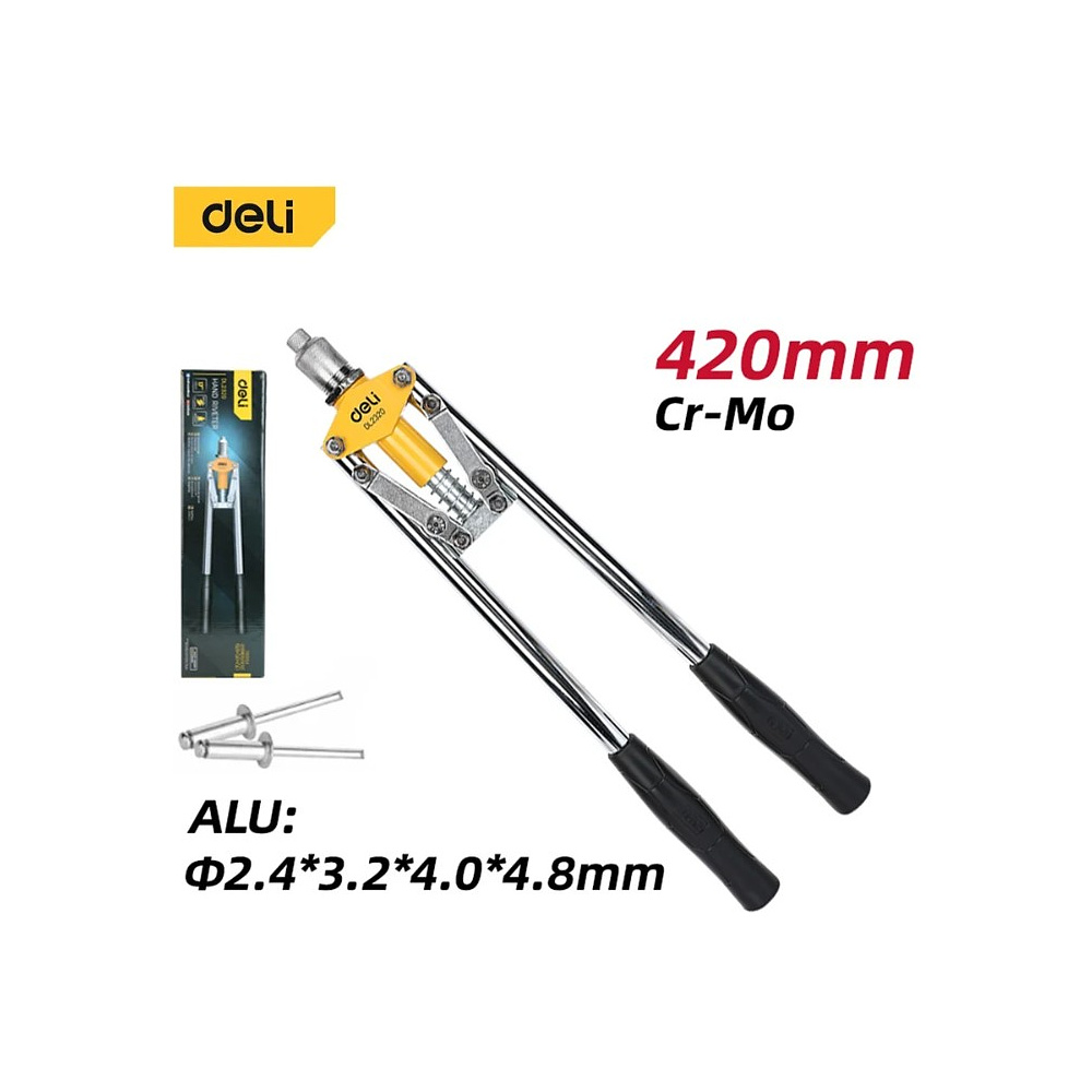 Заклепочник двуручный Deli YS EDL2320, 420 см, 2.4-4.8 мм - 8