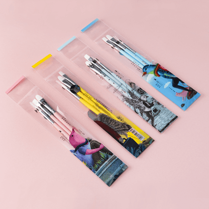 Набор кистей для рисования "Himi Miya Little Bird" синтетика, 3 шт, желтый - 9