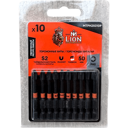 Бита торсионная M-Lion MTPH25010P, PH 2х50 мм, 10 шт/упак