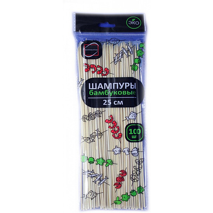 Шампур для шашлыка 25 см, 100 шт./упак. - 2