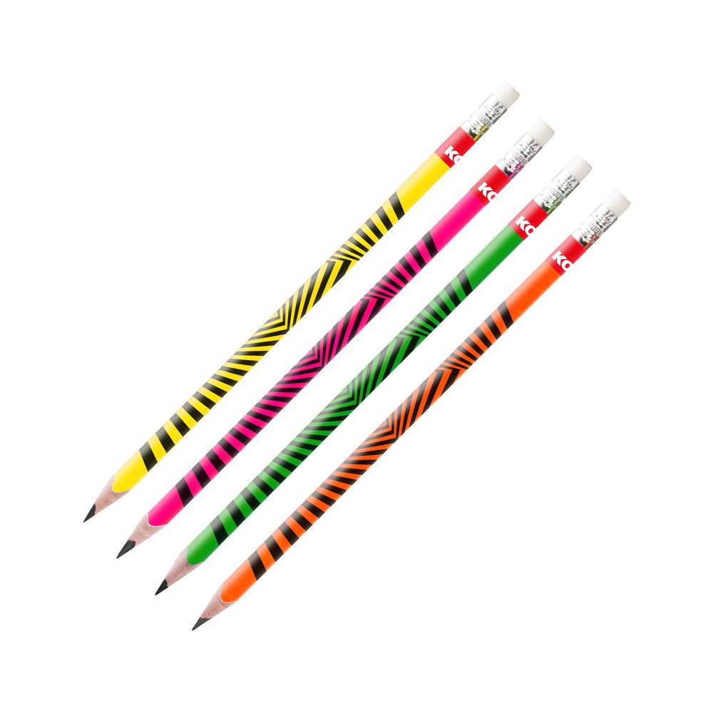 Карандаш простой "Grafitos neon", HB, с ластиком, ассорти