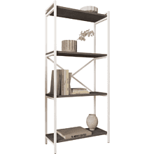 Стеллаж ALLERD RION, белый муар, 675х300х1500, металл бруклин