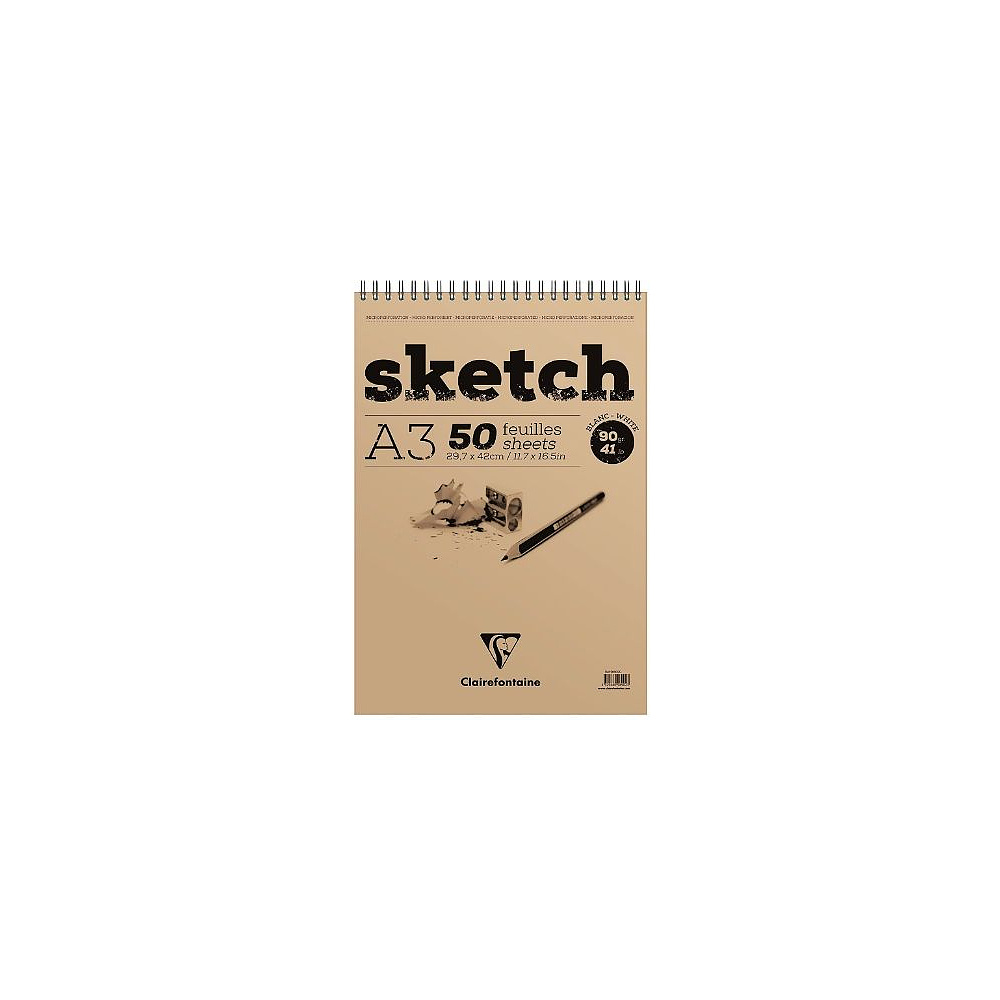 Скетчбук "Sketch", A3, 90 г/м2, 50 листов, коричневый
