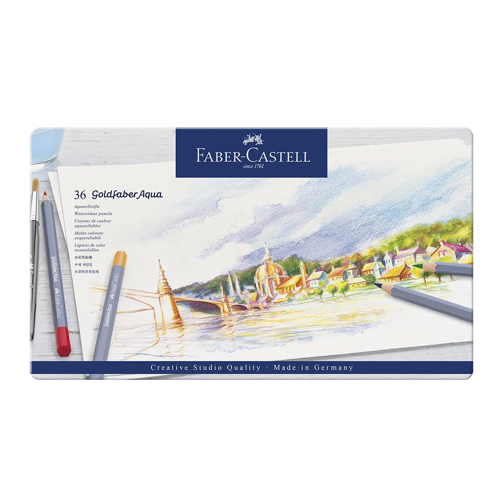 Карандаши цветные акварельные "Goldfaber Aqua", 36 цветов, металлическая упаковка