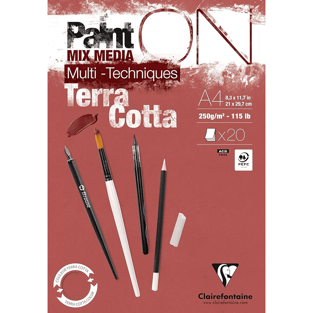 Блок-склейка "Paint'On", А4, 250г/м2, 20 листов, терракотовая бумага