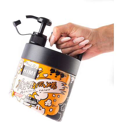 Краски акриловые "Himi Miya", 022 оранжевый, 1 л, банка с помпой - 5