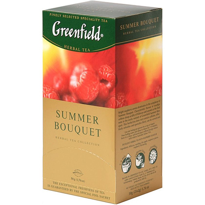 Чай "Greenfield" Summer Bouquet, 25 пакетиков x1.5 г, фруктовый/травяной