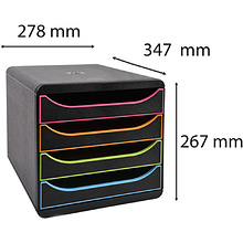 Блок из 4 лотков закрытый "BlackOffice Big Box Plus", 347x278x267 мм