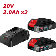 Комплект аккумуляторных батарей и зарядного устройства Deli RS EDE-CM20A2E, 2 АКБ, 2 А/ч, З/У 2А