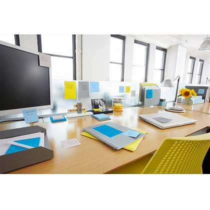 Бумага для заметок на клейкой основе "Post-it Notes", 76x76 мм, 100 листов, желтый неон - 3