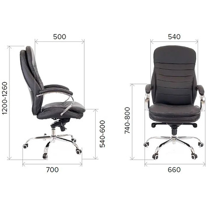 Кресло для руководителя "Valencia", экокожа, металл, коричневый - 4