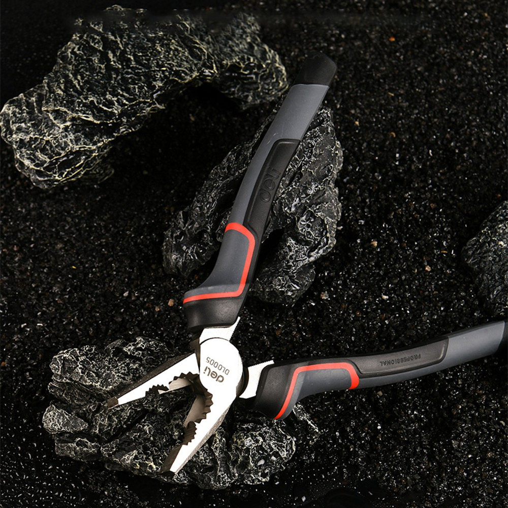 Плоскогубцы Deli RS EDL0005, 200 мм, усиленные., комбинированные, красный, черный - 4