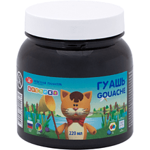 Гуашь "Цветик", черная, банка, 220 мл.