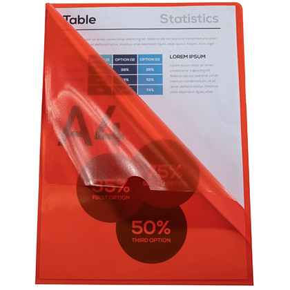 Папка-уголок "Exacompta", А4, 130 мк, прозрачный, красный - 3