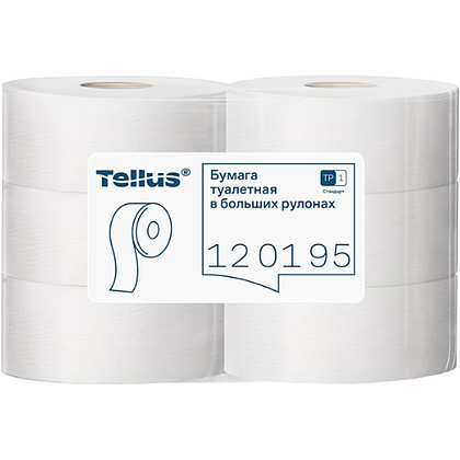Бумага туалетная Tellus Стандарт ТP1, в больших рулонах, 525 м, 1 слой - 3