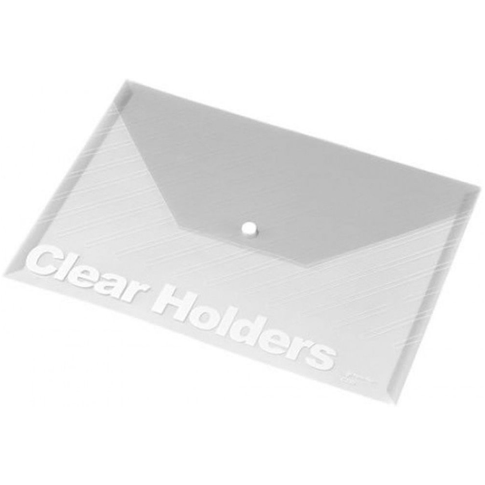 Папка-конверт на кнопке "Panta Plast", А4, прозрачный