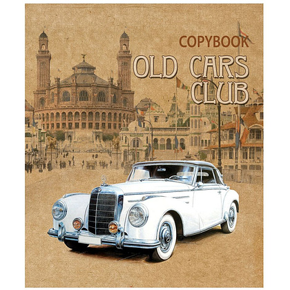 Тетрадь "Old cars club", А5, 48 листов, клетка, ассорти
