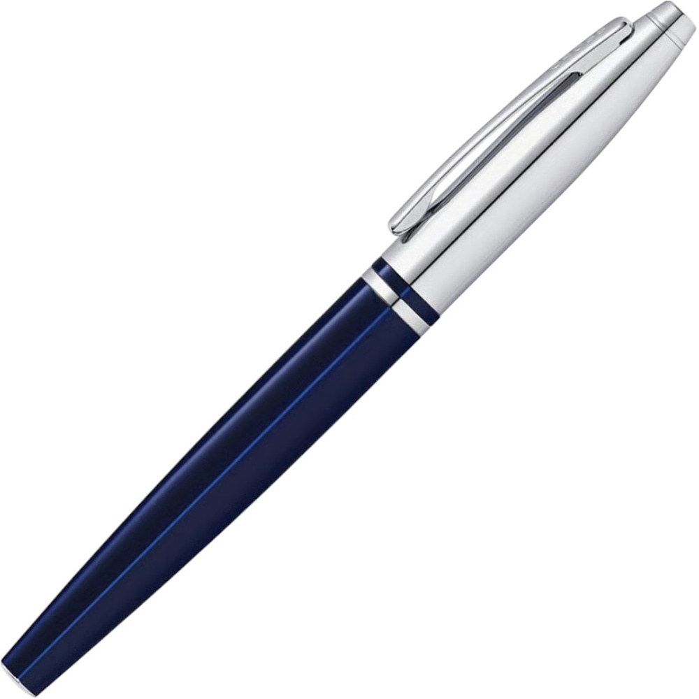 Ручка-роллер "Cross Calais Chrome&Blue Lacquer", 0.7 мм, синий, серебристый, стержень черный - 4