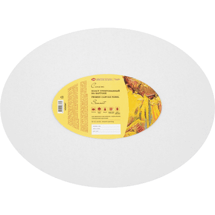 Холст на картоне овальный "Сонет", 30х40 см, хлопок, 280 г/м2, среднее зерно