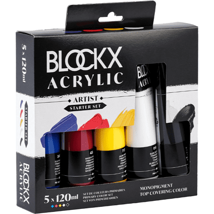 Набор акриловых красок "Blockx. Primaries", 5 цветов, 120 мл