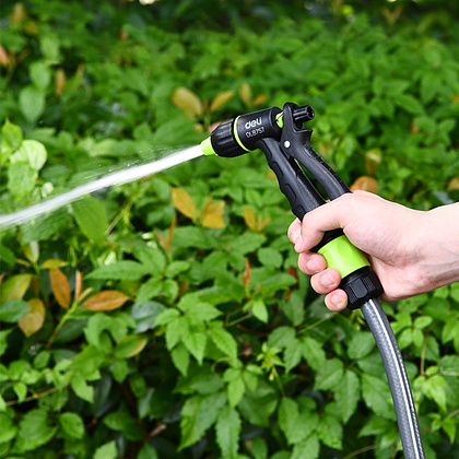 Пистолет-распылитель Deli GS EDL8757, 3 функции, быстросъем, фиксатор курка, черный, зеленый - 4