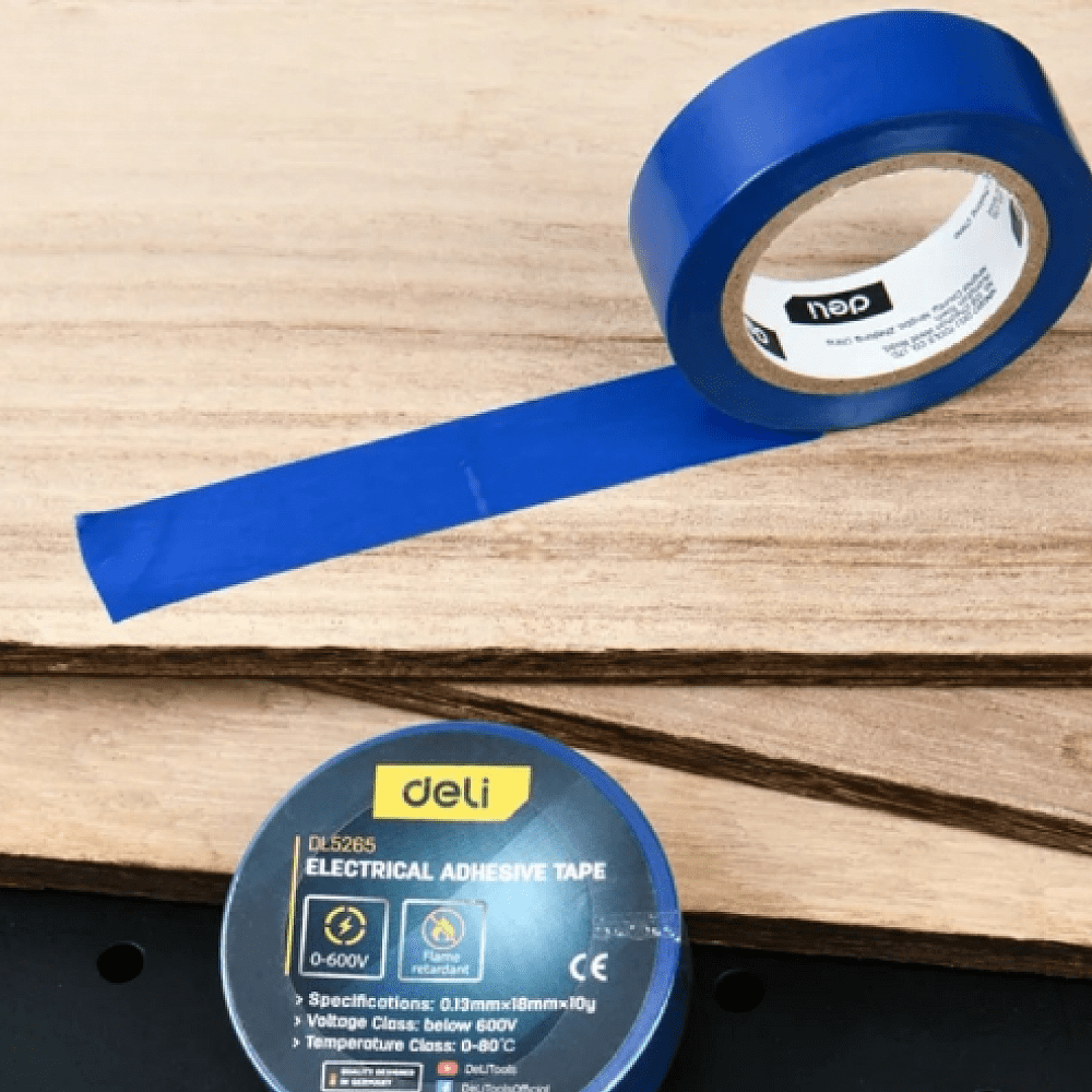 Изолента ПВХ Deli YS EDL5265, 18 мм x 10 м, 130 мкм, синяя - 3