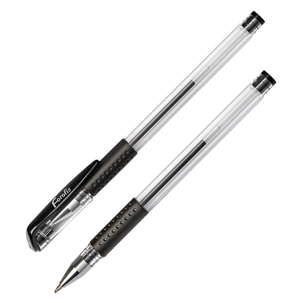 Ручка гелевая "Office" 0,5 мм, прозрачный, стерж. черный
